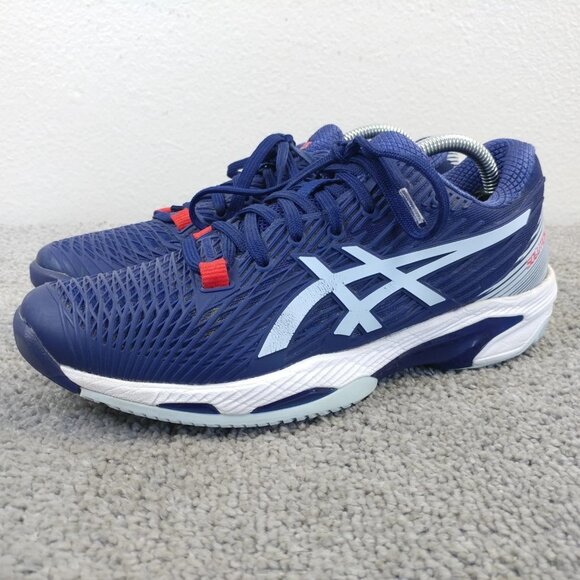 ASICS Solution Speed FlyteFoam 2 Womens Size 6.5 Tennis Shoes Blue Low Top - Picture 1 of 11